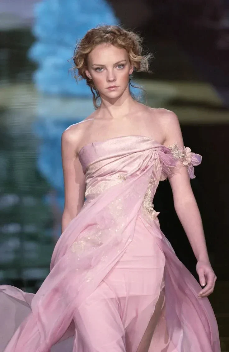 Pretty Pink Chiffon Appliques Party Prom Dress,A Line Slit Evening Dress Y8436 - Image 2