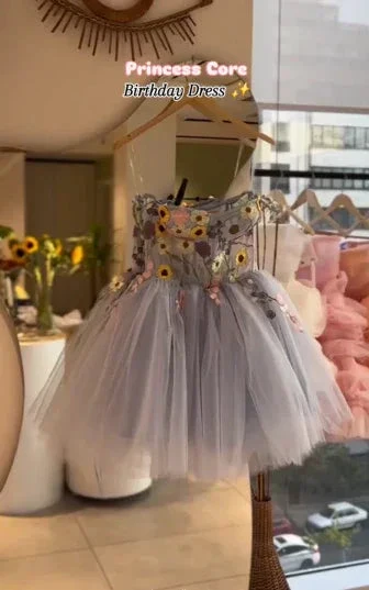 Pretty Tulle Appliques A Line Homecoming Dress Blue Short Birthday Party Dress Y8513 - Image 2