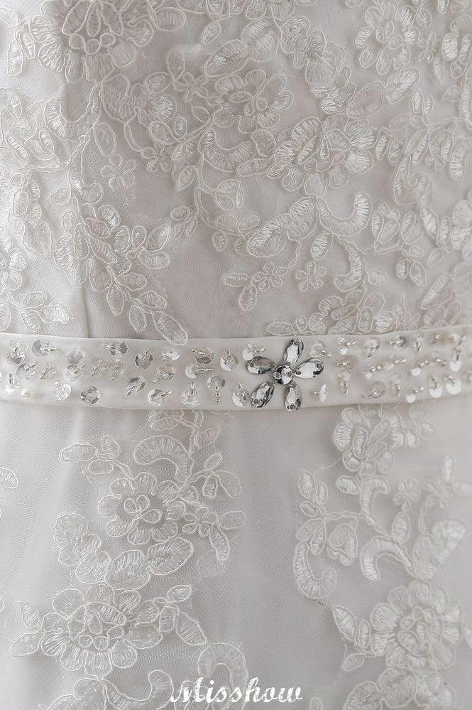 Princess Lace V-neck Tulle Elegant Wedding Dress - Image 7