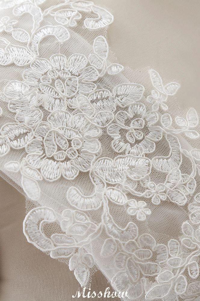 Princess Lace V-neck Tulle Elegant Wedding Dress - Image 9