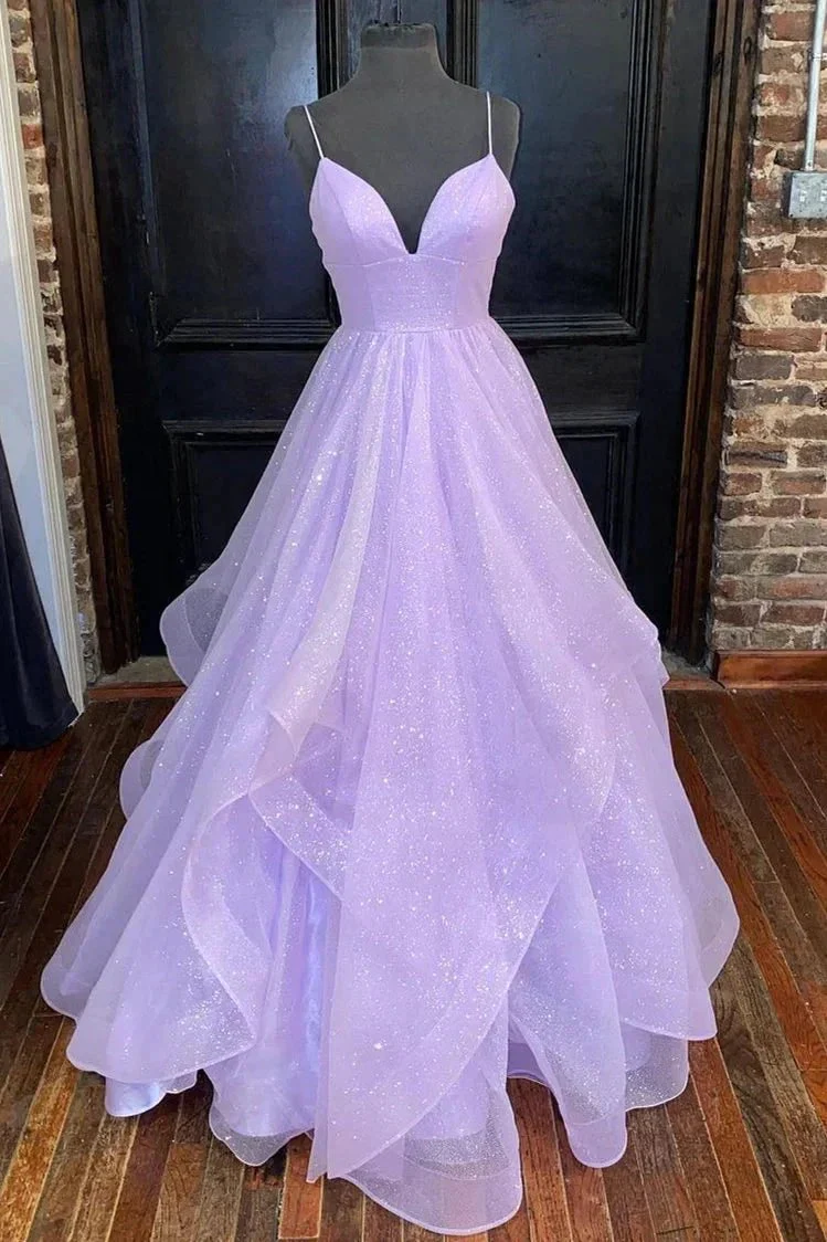 Princess Lavender Tiered Tulle Formal Dress SYP111 - Image 3