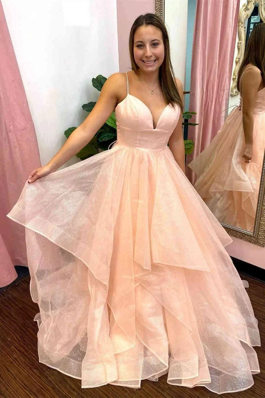 Princess Lavender Tiered Tulle Formal Dress SYP111 - Image 4
