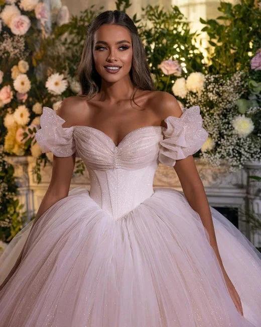 Princess Luxury Wedding Dresses Glitter with Lace - Image 2
