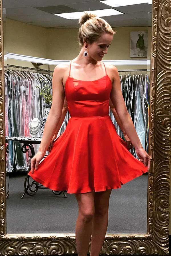Princess Straps Short Prom Dress Burgundy Homecoming Dress PD318 - Image 3