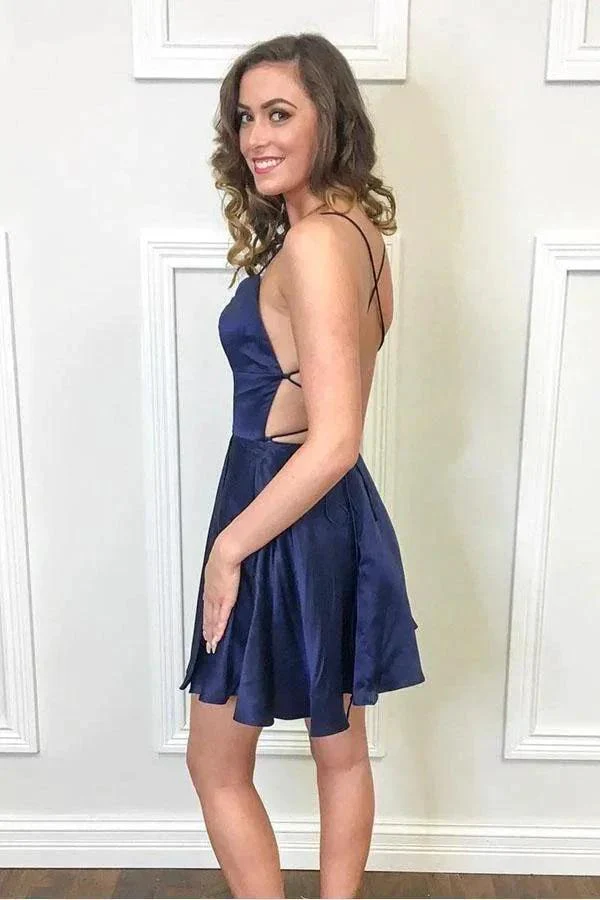 Princess Straps Short Prom Dress Burgundy Homecoming Dress PD318 - Image 5