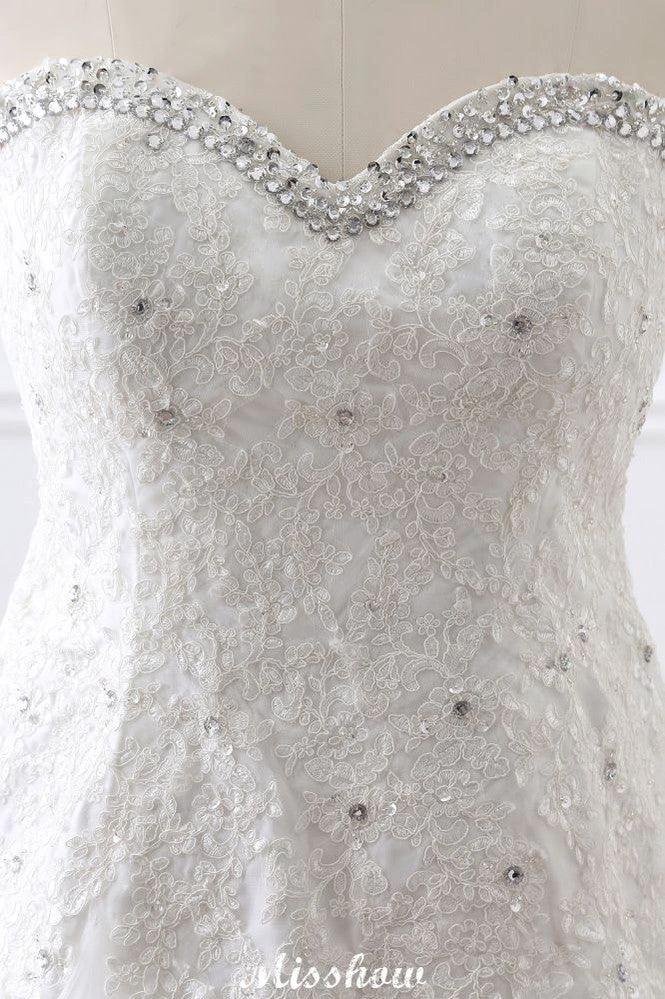 Princess Sweetheart Tulle Wedding Dress With Lace - Image 6