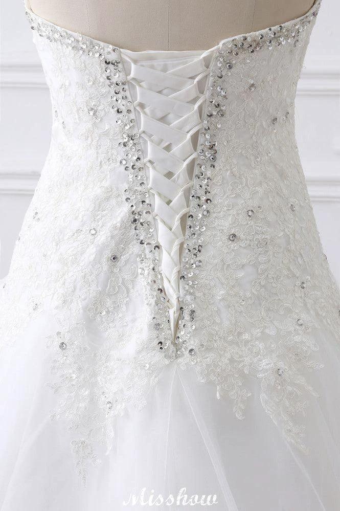 Princess Sweetheart Tulle Wedding Dress With Lace - Image 7