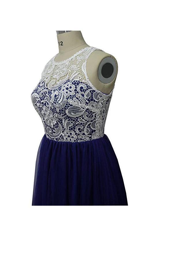 A-line Prom Dress lace bridesmaid long evening gowns  PG246 - Image 4