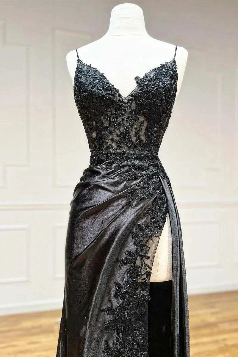 Prom Dress Sheath Black Long Appliques - Image 3