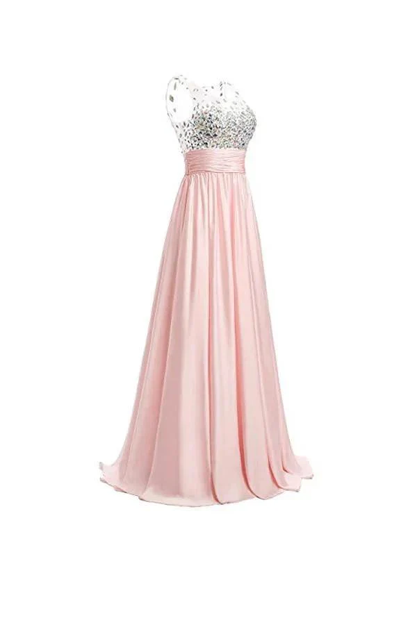 A-line Prom Dresses Floor Length Chiffon Evening Gowns PG255 - Image 2