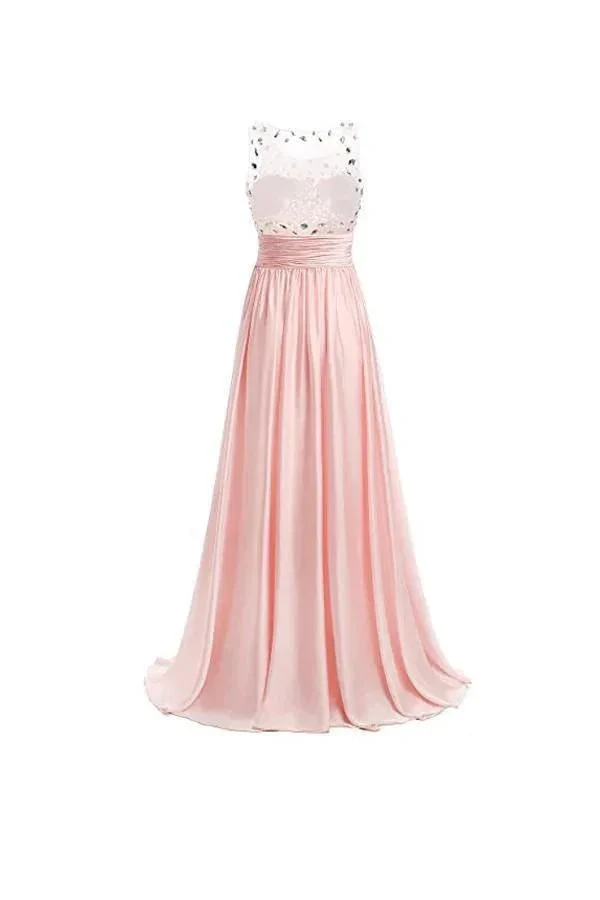 A-line Prom Dresses Floor Length Chiffon Evening Gowns PG255 - Image 3