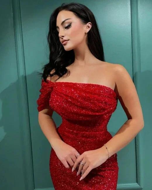 Prom dresses long red | Evening dresses glitter - Image 3