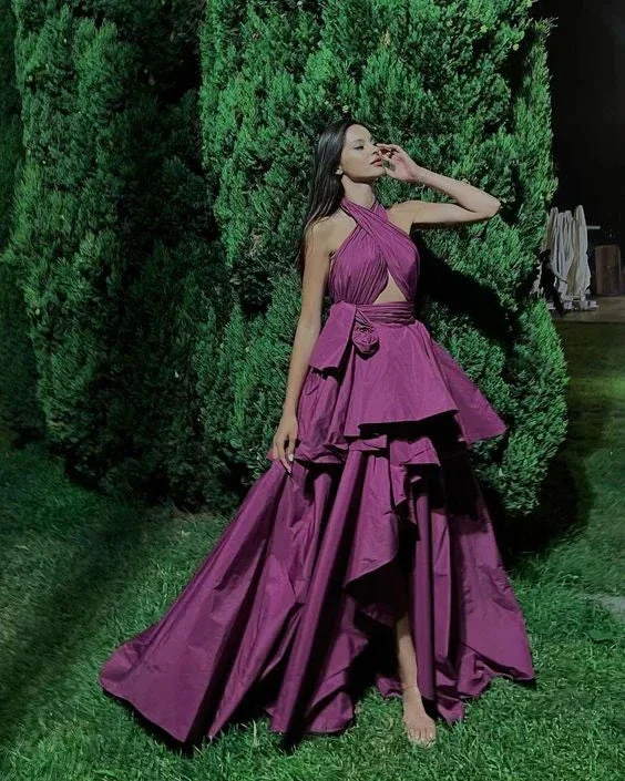 Purple A-line Evening Dress Purple Gala Dress Y5876 - Image 2