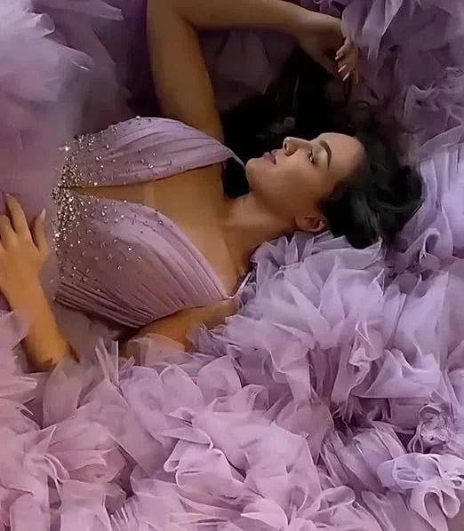 Purple A-line V Neck Tulle Ball Gown,Purple Princess Dress,Fairy Dress Y6590 - Image 4