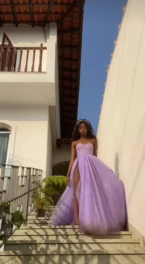 Purple prom dresses, evening dresses, new arrival prom dresses Y1720 - Image 2