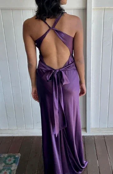 Purple V Neck Backless Evening Dress Long Prom Dress Party Dress Y7520 - Image 4