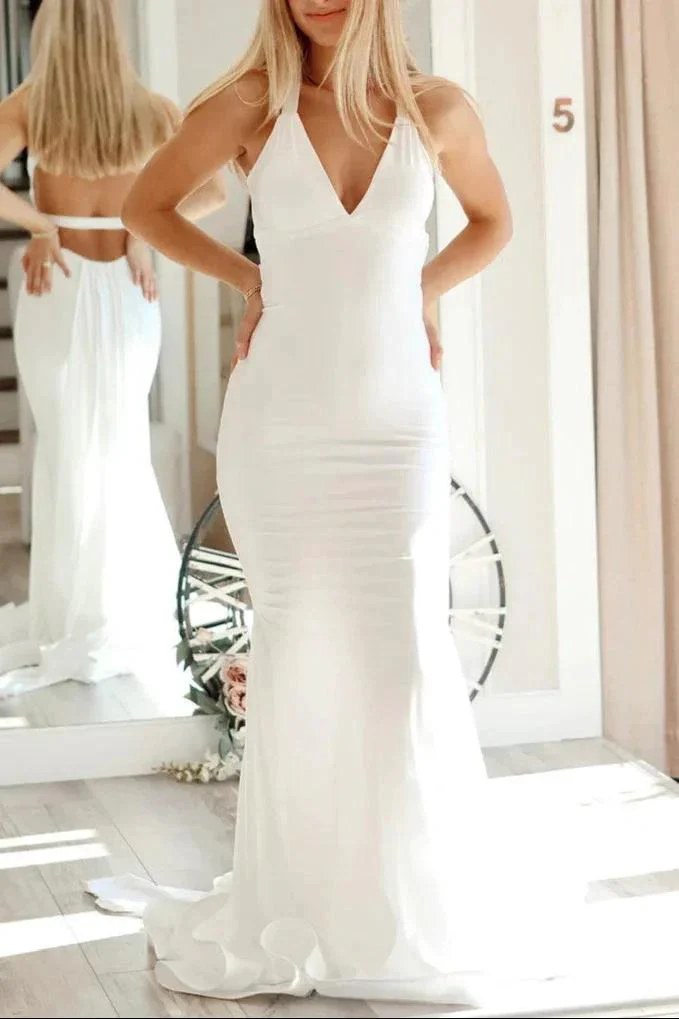 Quaylee | Yellow Mermaid V-Neck Satin Prom Dresses With Tail Evening Dress - Image 3
