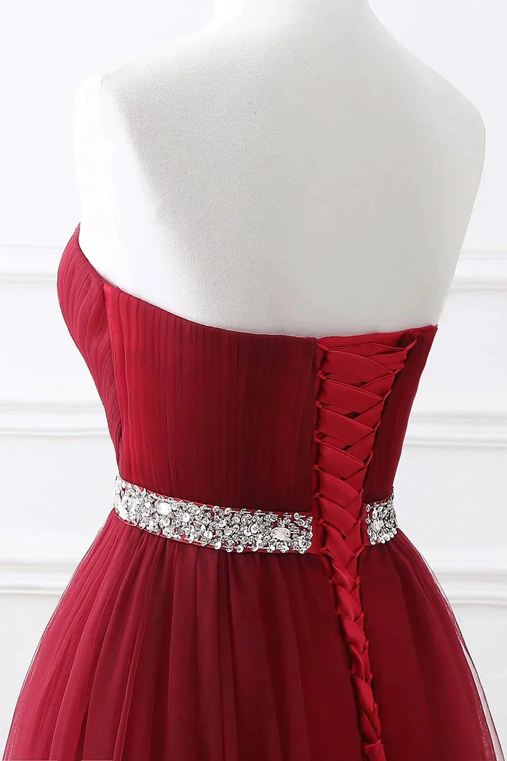 Ravishing Ruby Sweetheart Gown for an Elegant Evening - Image 5