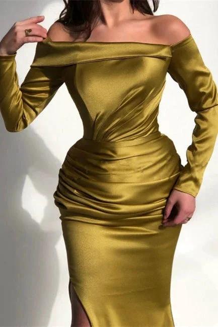 Ravishing Sage Green Prom Dress with Flowing Split Sleeves - Image 2