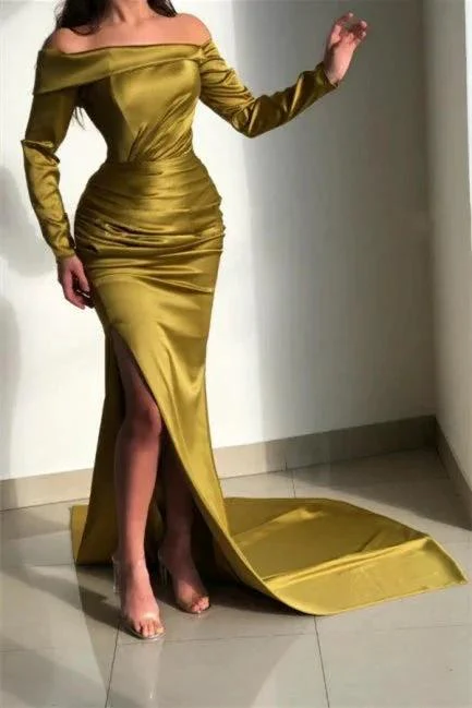 Ravishing Sage Green Prom Dress with Flowing Split Sleeves - Image 3