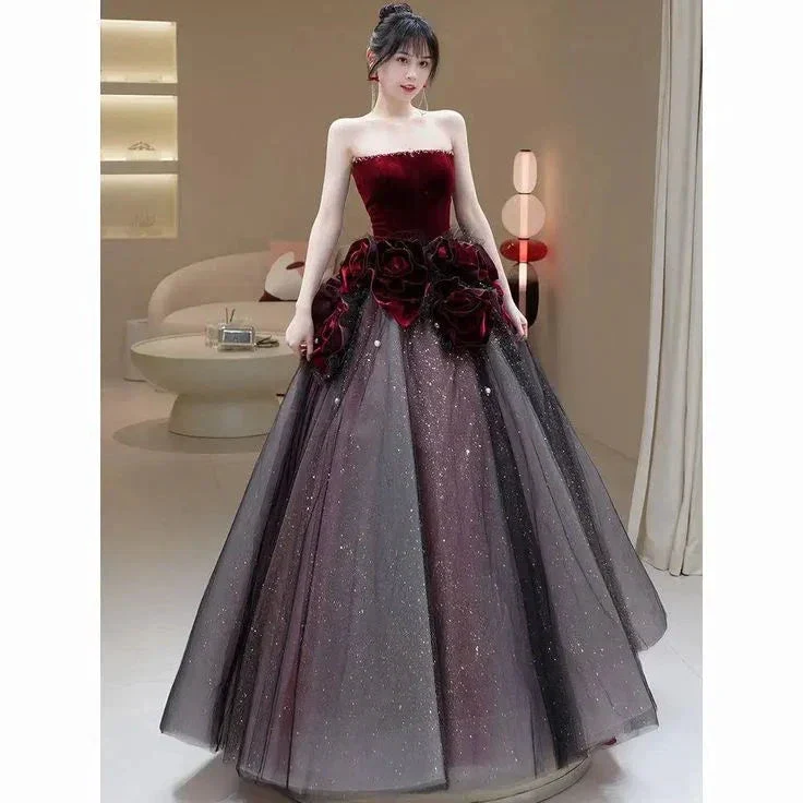 Red long prom dress ball gown evening dress classy gown Y7343 - Image 3