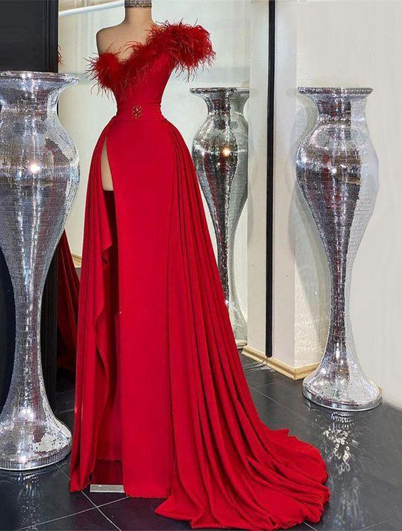 Red prom dresses, custom made evening gowns, fashion evening gowns Y488 - Image 2