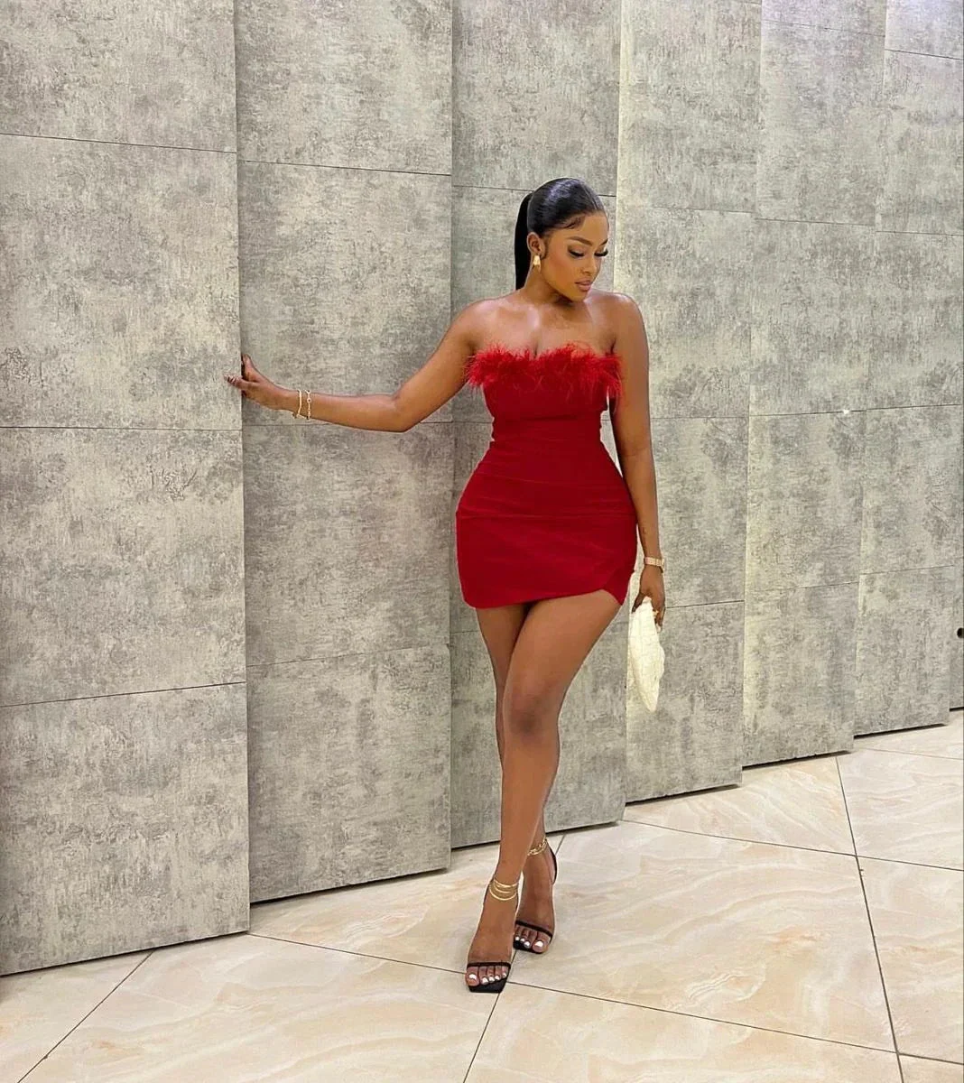 Red Strapless Homecoming Dress Red Party Dress Y2222 - Image 2
