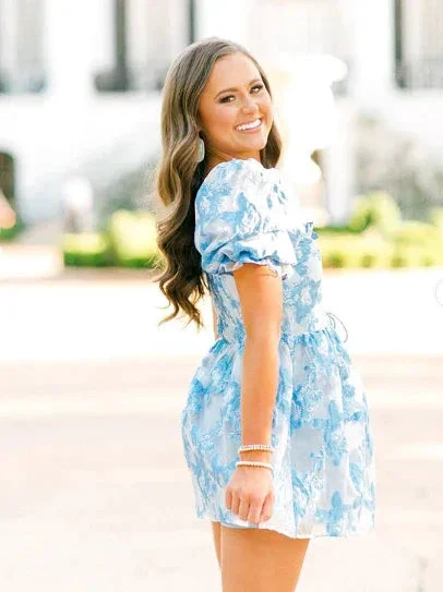 Retro Style Floral A-line Short Homecoming Dress Summer Outfit Dress Y2957 - Image 3
