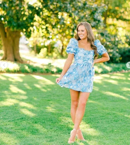 Retro Style Floral A-line Short Homecoming Dress Summer Outfit Dress Y2957 - Image 5