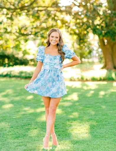 Retro Style Floral A-line Short Homecoming Dress Summer Outfit Dress Y2957 - Image 6