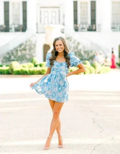 Retro Style Floral A-line Short Homecoming Dress Summer Outfit Dress Y2957 - Image 7