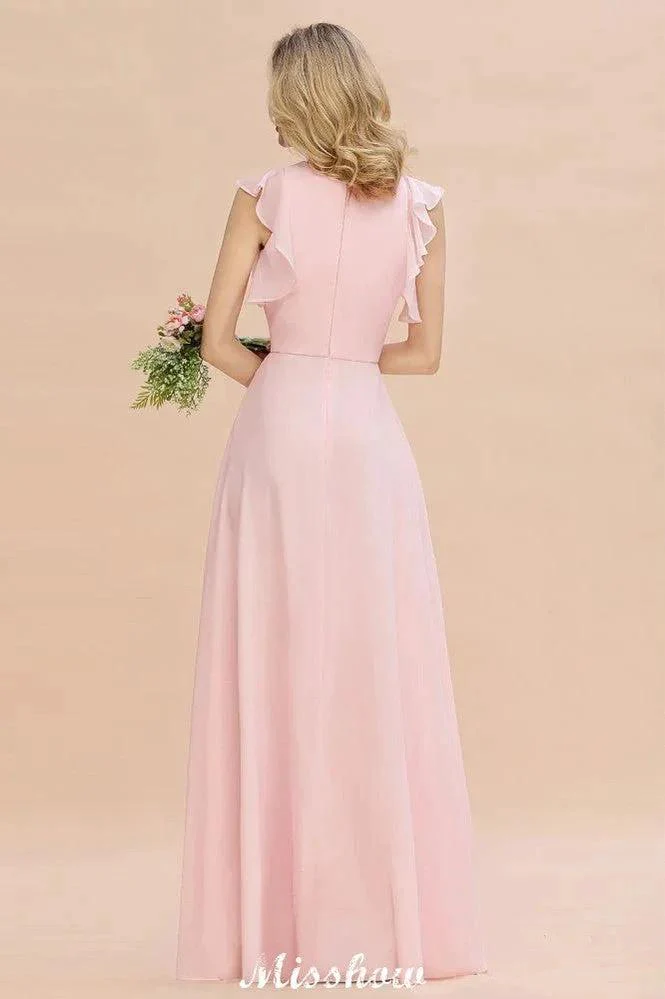 Romantic Sleeveless aline Bridesmaid Dress Garden Floor Length Simple Wedding Dress - Image 2