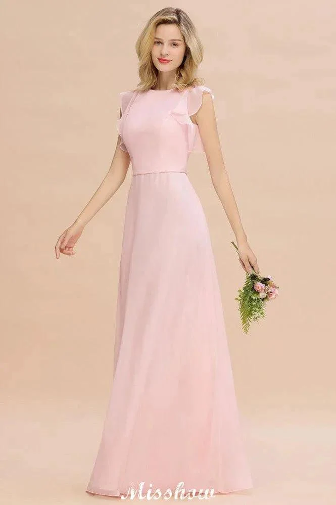 Romantic Sleeveless aline Bridesmaid Dress Garden Floor Length Simple Wedding Dress - Image 3