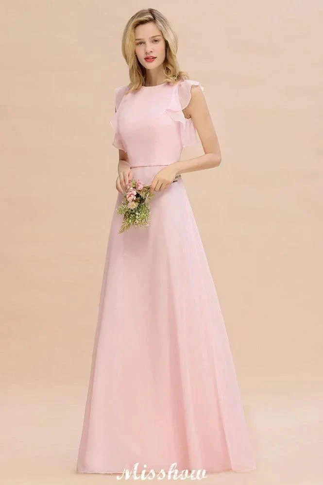 Romantic Sleeveless aline Bridesmaid Dress Garden Floor Length Simple Wedding Dress - Image 4