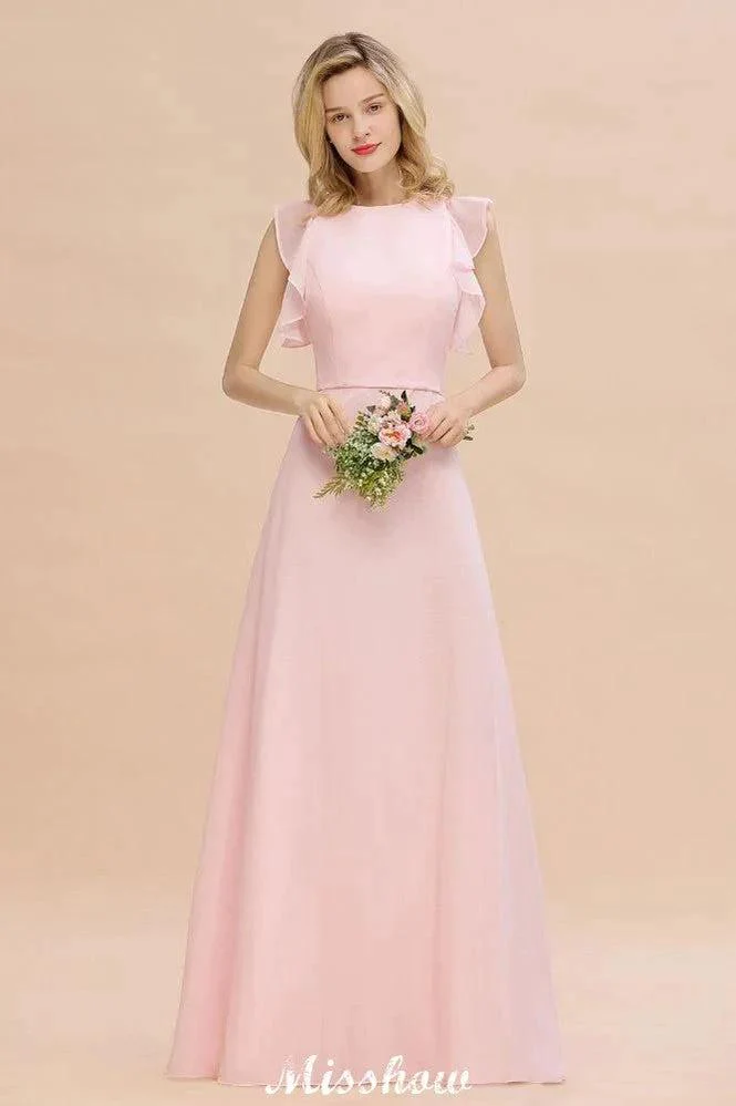 Romantic Sleeveless aline Bridesmaid Dress Garden Floor Length Simple Wedding Dress - Image 6