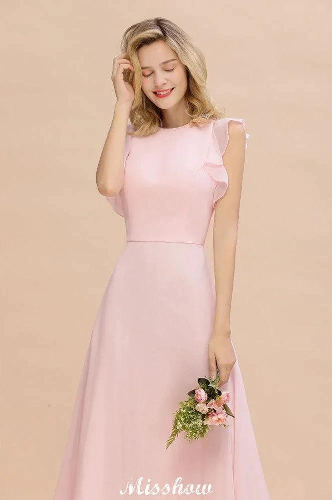 Romantic Sleeveless aline Bridesmaid Dress Garden Floor Length Simple Wedding Dress - Image 8