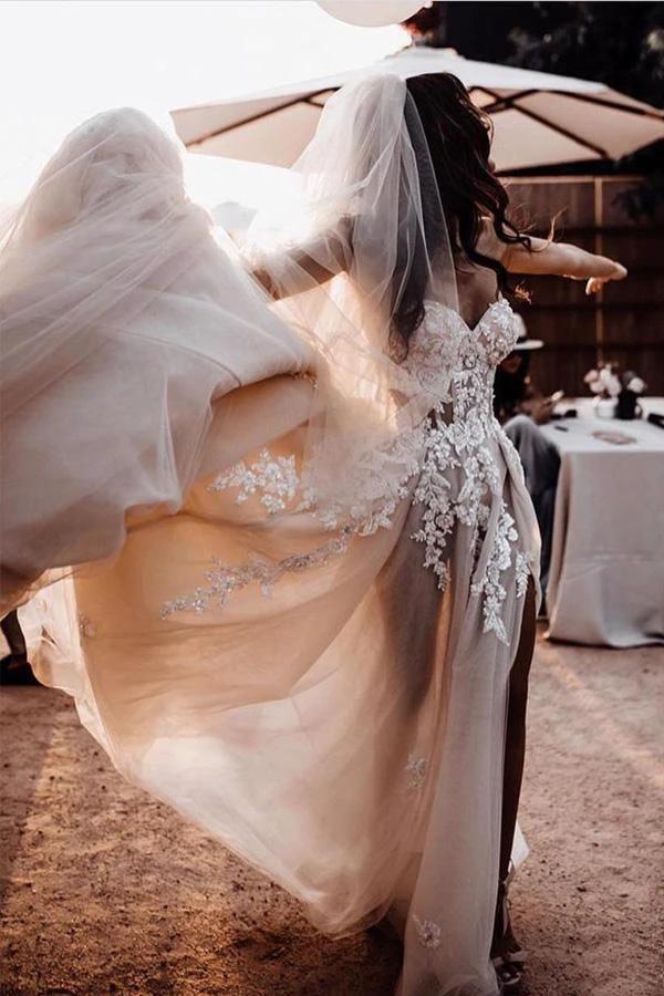 Romantic Sweetheart Wedding Dress Bohemio Bridal Gowns With 3D Lace WD497 - Image 2