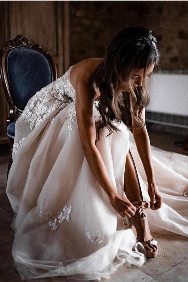 Romantic Sweetheart Wedding Dress Bohemio Bridal Gowns With 3D Lace WD497 - Image 3