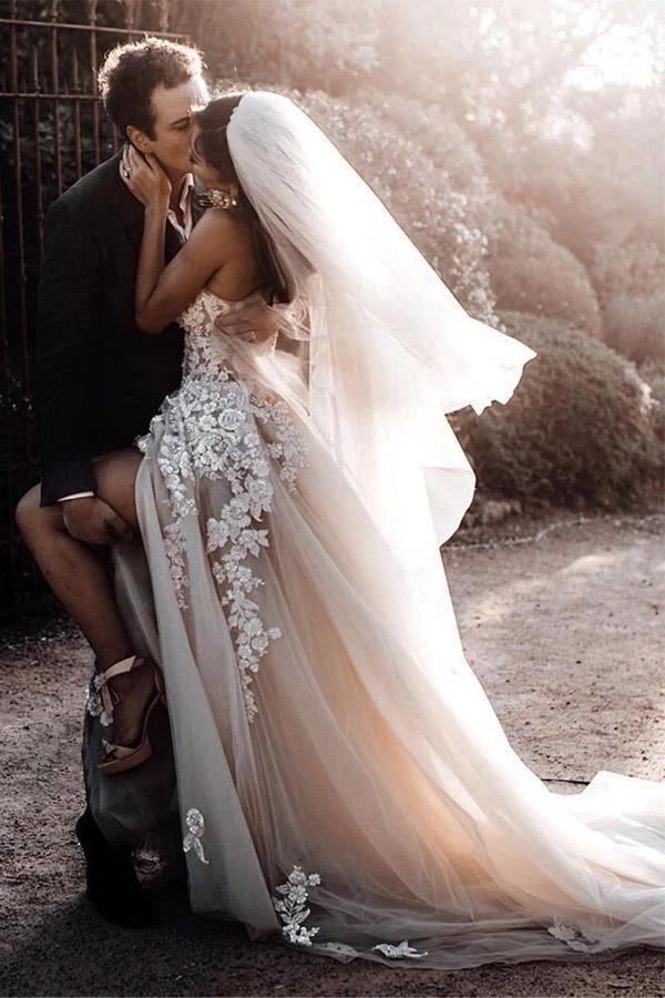 Romantic Sweetheart Wedding Dress Bohemio Bridal Gowns With 3D Lace WD497 - Image 4