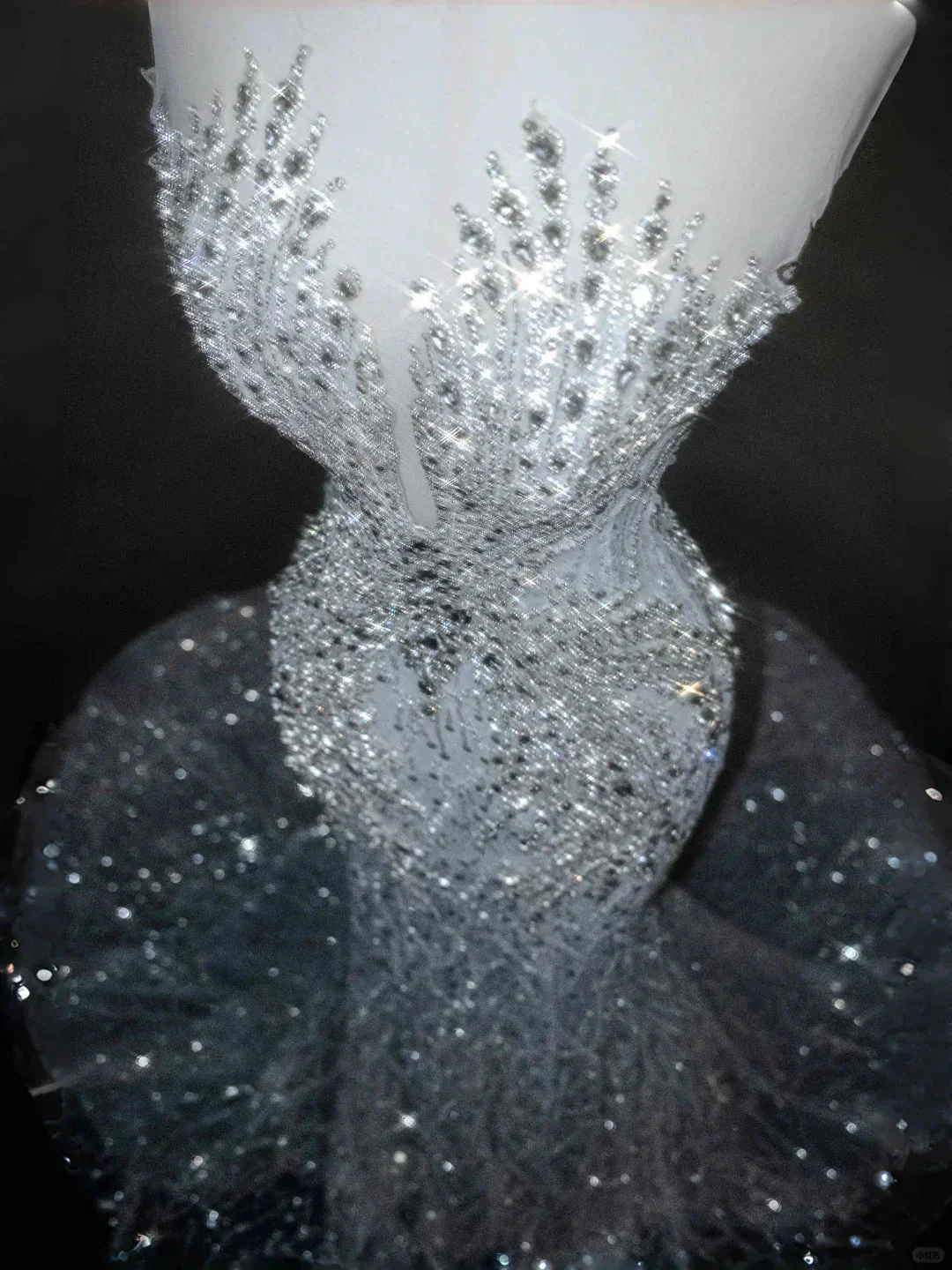 Romantic White Tulle Sequin Beaded Mermaid Wedding Dress,Long Prom Evening Dress  Y8667 - Image 2