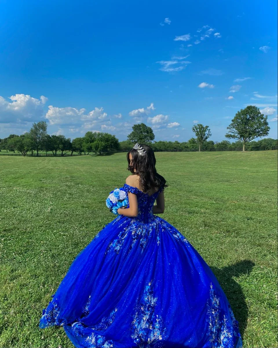 Royal Blue Ball Gown Quinceanera Dresses 3D Flower Sweetheart Sweet 15 16 Prom Party Gowns Y2821 - Image 4