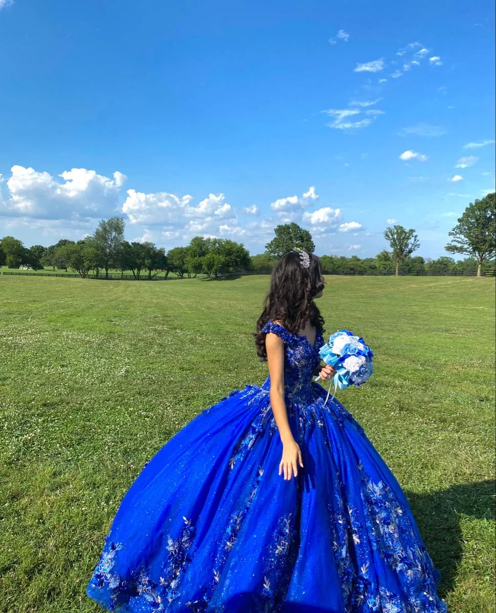 Royal Blue Ball Gown Quinceanera Dresses 3D Flower Sweetheart Sweet 15 16 Prom Party Gowns Y2821 - Image 5