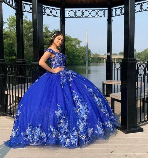 Royal Blue Ball Gown Quinceanera Dresses 3D Flower Sweetheart Sweet 15 16 Prom Party Gowns Y2821 - Image 6