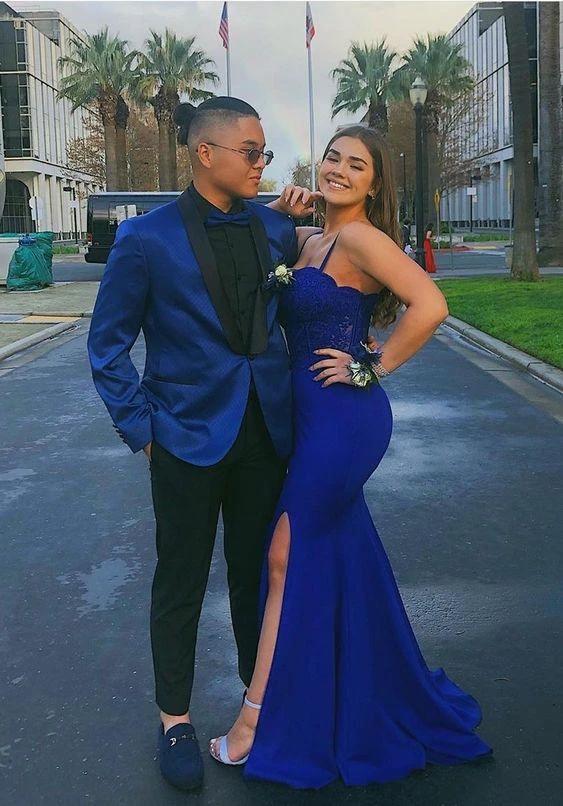 Royal Blue Mermaid Prom Dress Sexy Evening Dress Y577 - Image 2