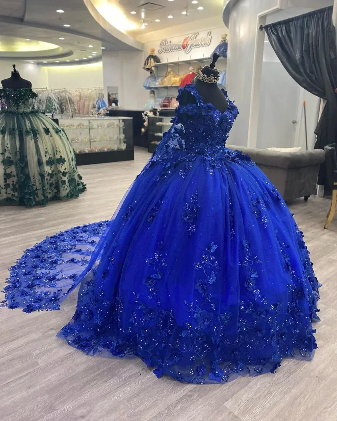 Royal Blue Sweet 16 Princess Ball Gown Quinceanera Dresses with Train for Girls Prom Party Evening Long,Y2479 - Image 3