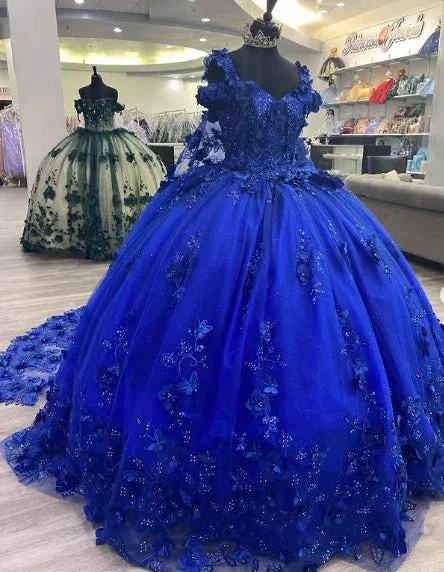 Royal Blue Sweet 16 Princess Ball Gown Quinceanera Dresses with Train for Girls Prom Party Evening Long,Y2479 - Image 4