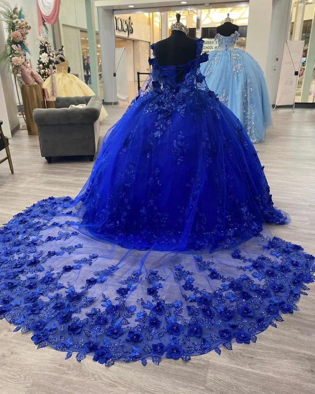 Royal Blue Sweet 16 Princess Ball Gown Quinceanera Dresses with Train for Girls Prom Party Evening Long,Y2479 - Image 5
