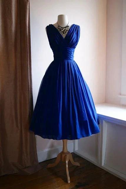 Royal Blue V Neck Tulle Short Homecoming Dress Y1128 - Image 2