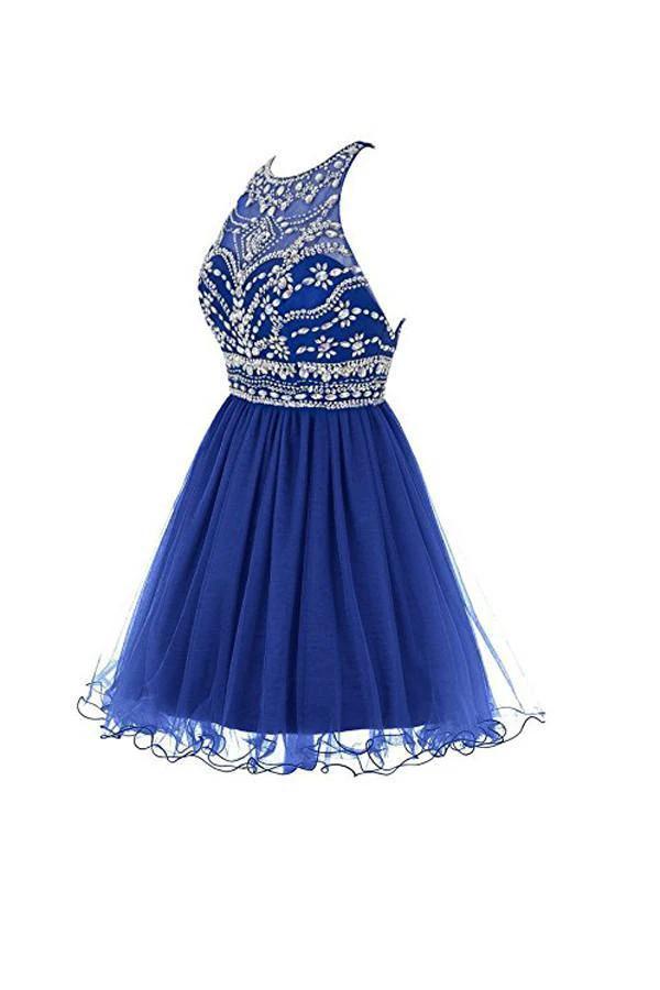Royal Bule Tulle Homecoming Dresses 2016 Short Prom Gowns  PG045 - Image 2