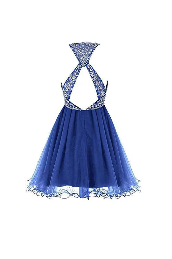 Royal Bule Tulle Homecoming Dresses 2016 Short Prom Gowns  PG045 - Image 3